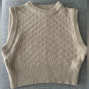 Light brown Checkered sweater vest